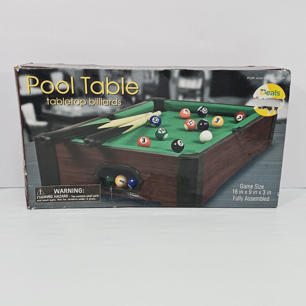Greenbrier International Tabletop Billiards Pool Game 16"x9"x3" Mini Set